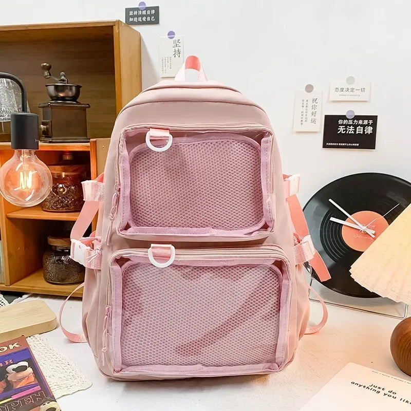 Ddbos Japanese Kawaii Itabag Women New Transparent Backpack Women Large Capacity Ita Backpack School Bags for College Student JK