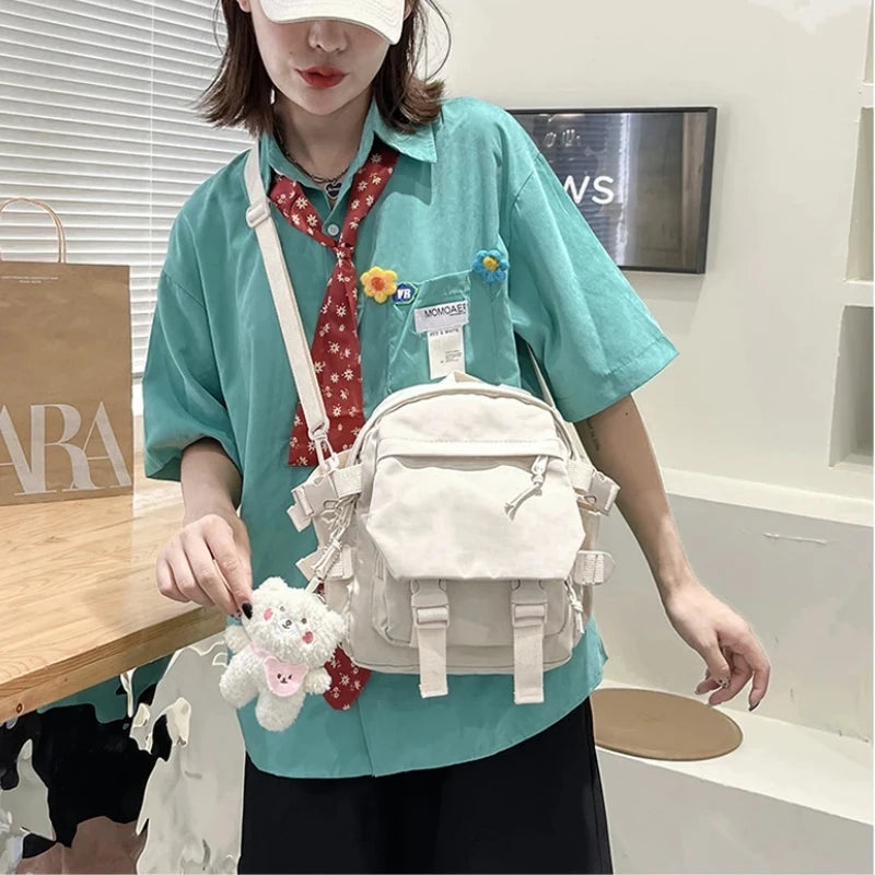 Ddbos Fashion Kawaii Mini Backpack Women Shoulder Bag for Teenage Girls Multi-Function Small Bagpack Ladies Travle School Backpacks