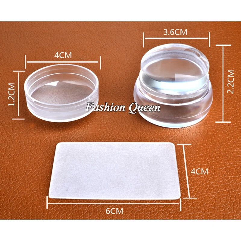 New Lovely Design Matte Nail Art Stamper Scraper with Cap Silicone Jelly 3.5cm Nail Stamp Stamping Tools