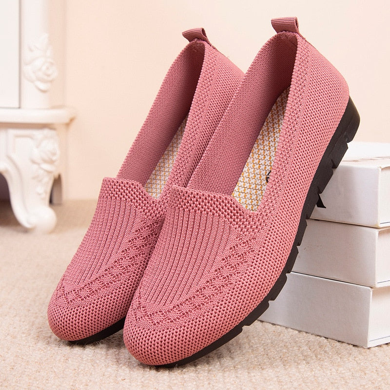 Ddbos Flat Casual Shoes Ladies New Mesh Breathable Sneakers Women Breathable Light Slip on  Loafers Socks Shoes Women Zapatillas Mujer