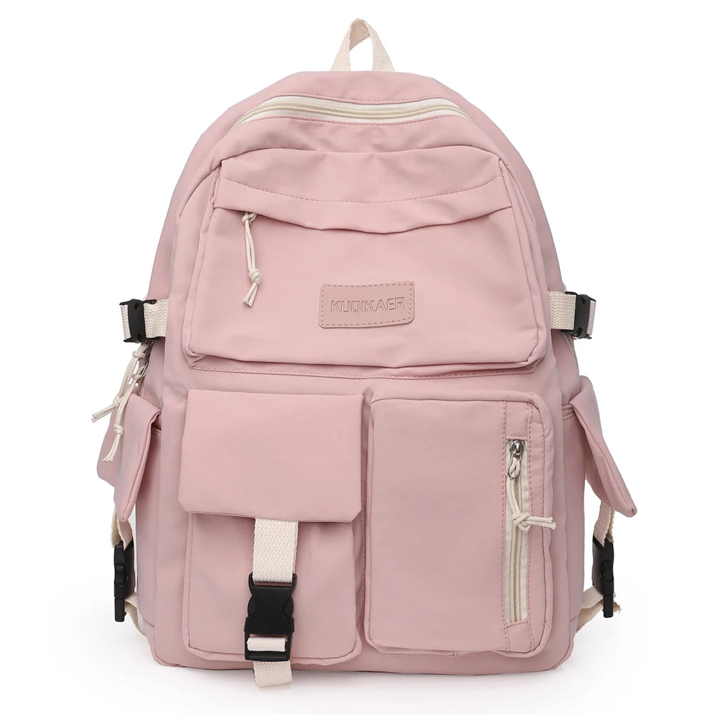 Ddbos BACK TO SCHOOL Canvas Women's Backpack Students School Bags for Girls Teenager Cute Multi-pocket Schoolbag Rucksack Handbags Laptop Backpack