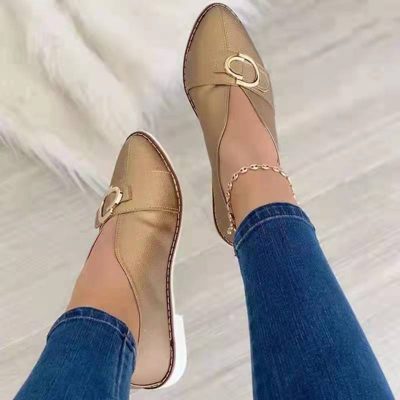 Spring Fall Fashion Flat with Women Shoes Casual Women's Shoes Leather Round Head Flat Small White Shoes