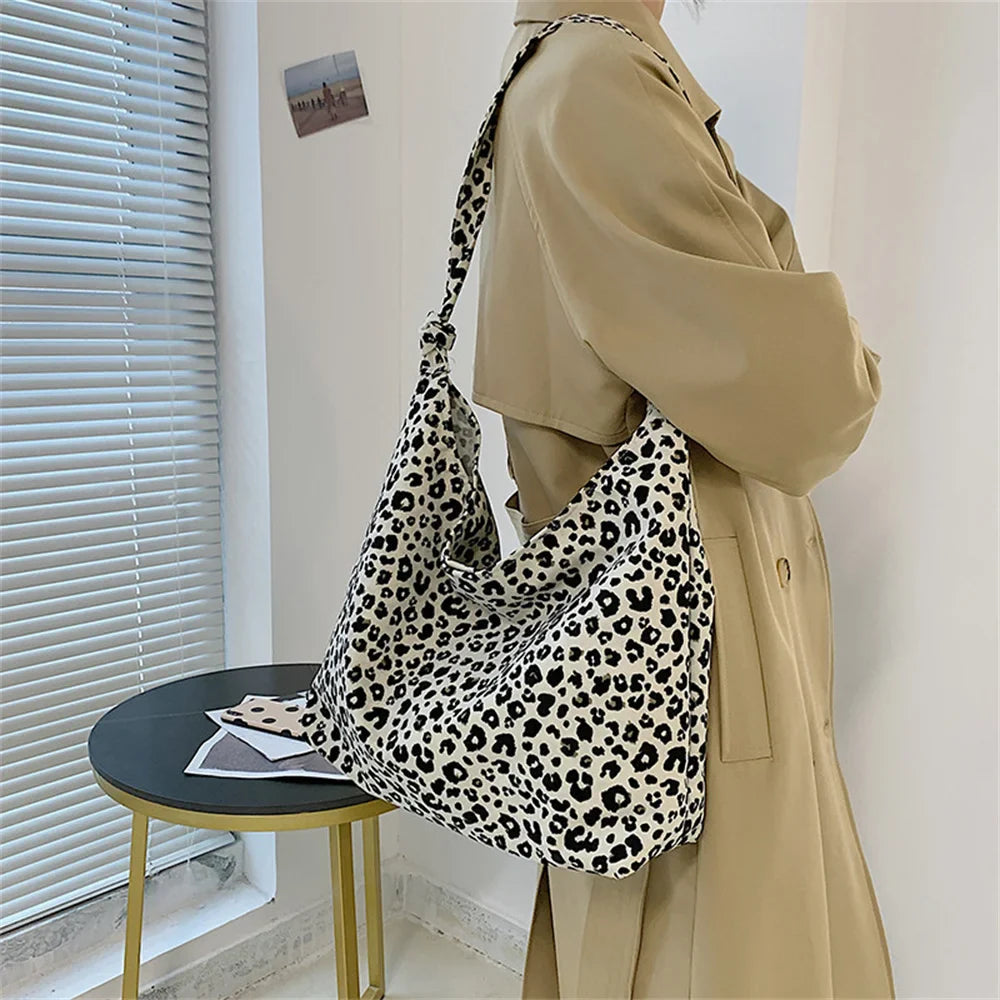 Female Bags Totes Luxury Designer Handbags For Women Shopping Canvas Ladies Fashion Casual Leopard Shoulder Shopper Women'S Bag