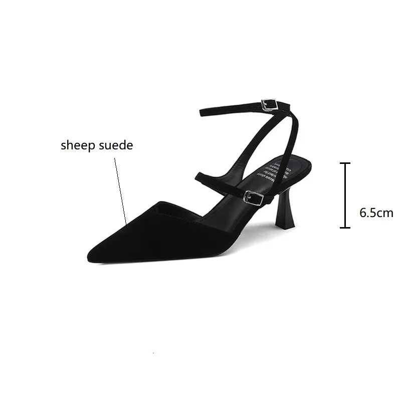 Ddbos New Sheep Suede Summer Sandals Pointed Toe Sandals Shoes for Women Handmade Women Sandals Zapatos De Mujer Gladiator Shoes