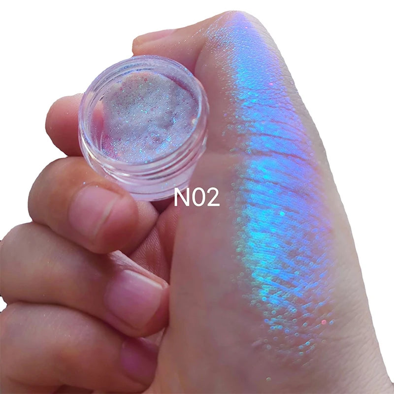 Ddbos Ultra-Thin Iridescent Color Shift Holographic Eyeshadow Highlighter Shifting Pigments Duochrome Chameleon Eyeshadow Косметика