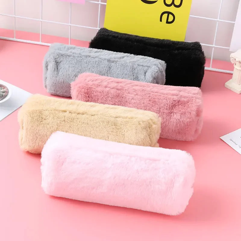 BACK TO SCHOOL Cute Plush Pencil Pouch Pen Bag for Girls Kawaii Stationery Large Capacity Pencil Case Pen Box Cosmetic Pouch Storage Bag