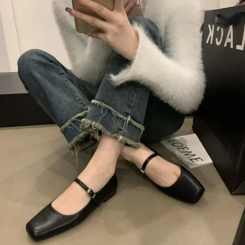 Ddbos 2024 Spring Single Shoes Fashion Shallow Slip On Women Flat Shoes Ladies Casual Outdoor Ballerina Shoe flats  lolita shoes