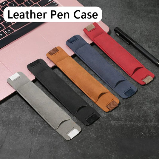 BACK TO SCHOOL PU Leather Pencil Holder Bag Vintage Single Pen Case Universal Pen Storage Pen Sleeve Protectors Office School Stationery Gifts