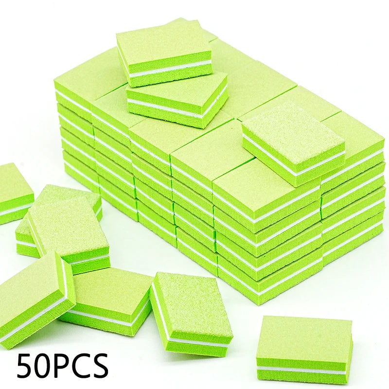 50Pc Professional Mini Nail Art buffer 100/180 Sandpaper Manicure Care File Sanding Polishing Nails File Grinding Equipment Tool