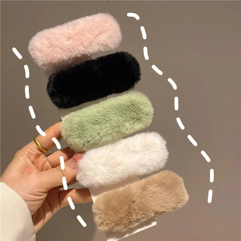 Ddbos Winter Plush Cute Hair Clip Grasping Lamb Children's Broken Hair Pin Clip Headwear Hair Accessories for Girls  Korean Style