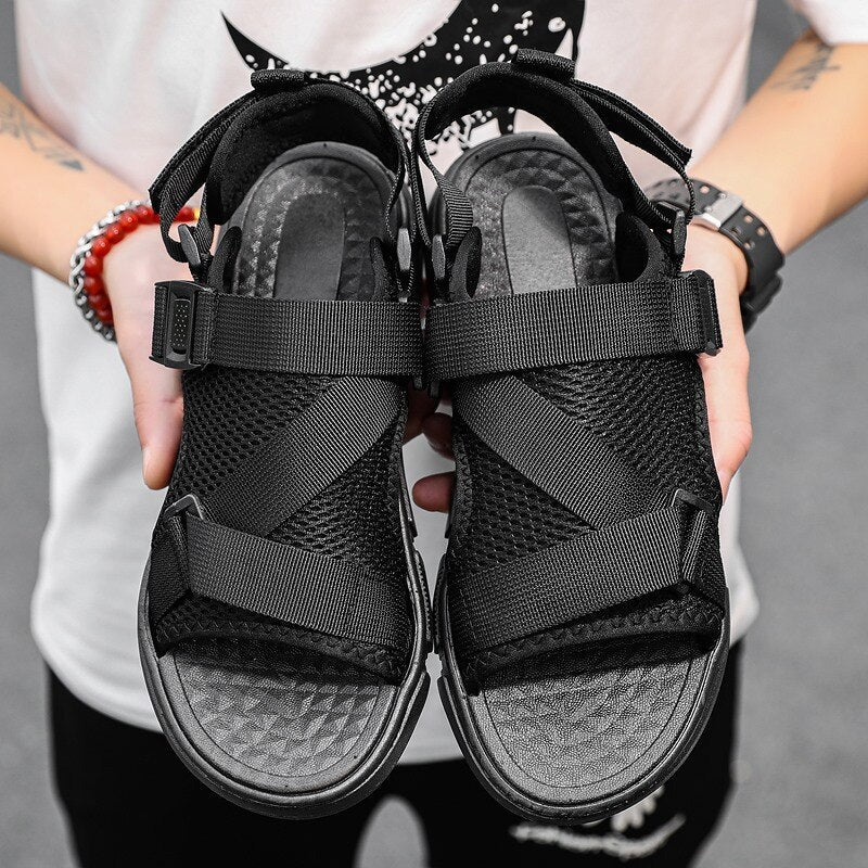 Ddbos Sandals Soft Men Comfortable Non-Slip Men Shoes High Quality Woven Beach Sandals Mens Gladiator Sandals Summer Casual Flat Shoes