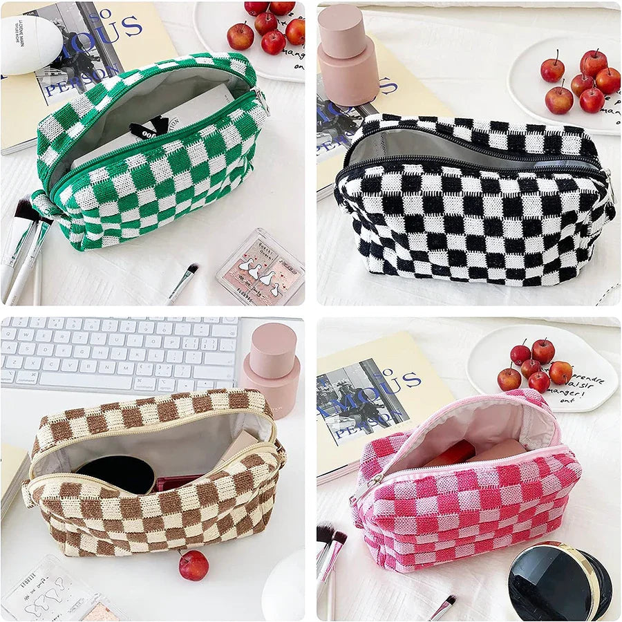 Ddbos BACK TO SCHOOL OUTFIT Cute Pencil Case Storage bag Cosmetic Bag Large capacity Knitting INS Korean Stationery school Supplies