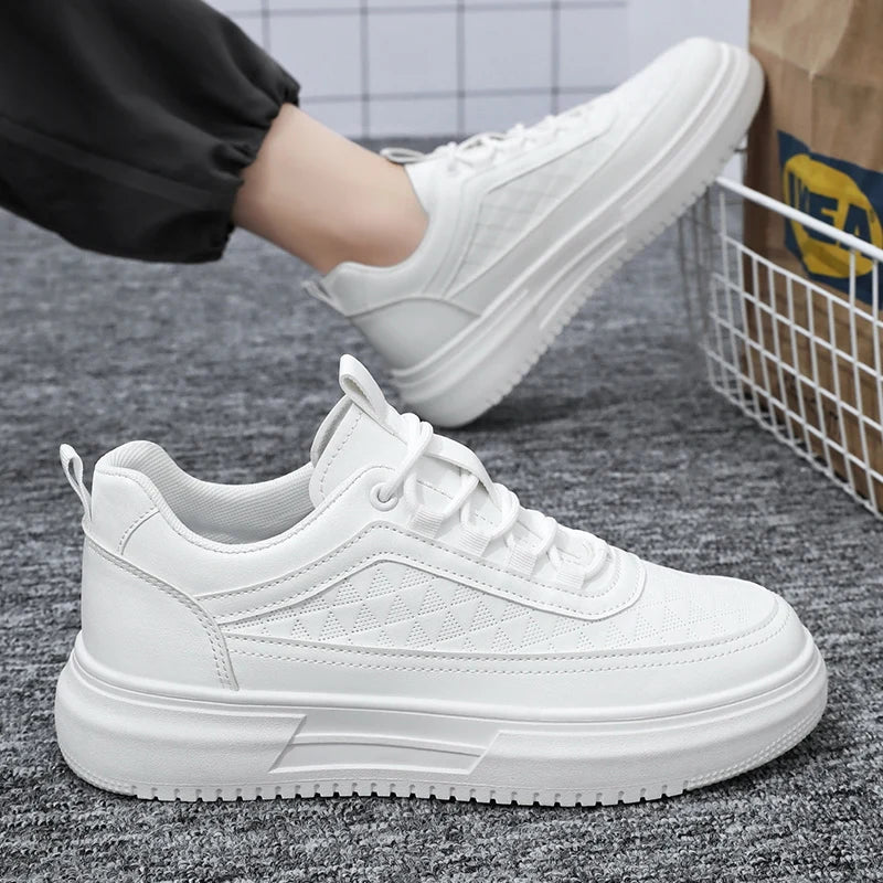 Ddbos Fashion Platform Men Casual Sneakers Outdoor White Runing Shoes Breathable Mens Sport Shoes Light Walking Shoes Tennis Shoes