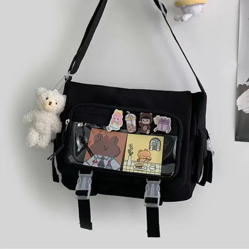 Ddbos Waterproof Canvas Messenger Bag Women Men Handbags School Student Shoulder Bag Fashion Large Capacity Crossbody Bag Satchels