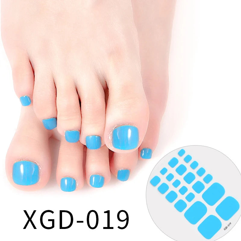 Ddbos 22 Tips Toe Nail Wraps Full Cover Nails Sticker Art Decorations Manicure Nail Vinyls Adhesive Nails Deco For Women Girls DIY