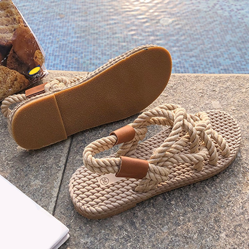 Ddbos Sandals Woman Shoes Braided Rope with Traditional Casual Style and Simple Creativity Fashion Sandals Women Summer Shoes