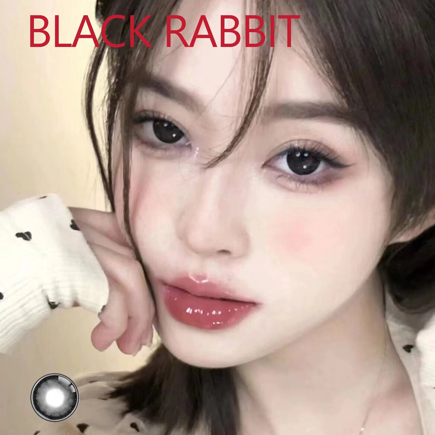 14.50mm Soft Contacts Lenses for Eye Color Change with Power Dolly Eyewear Accessories lentes de contacto Black Rabbit