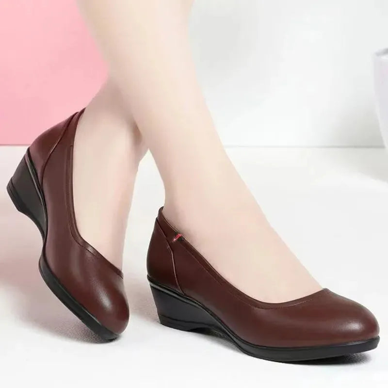 Ddbos Zapatos De Mujer Women Cute Pointed Toe Brown High Quality Shoes Lady Fashion Sweet Spring & Summer Anti Skid Heel Shoes B9641