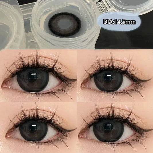 2Pcs Natural Eyes Contacts Lenses Myopia Prescription Circle Colored Lenses Beauty Pupil Makeup Lens Yearly