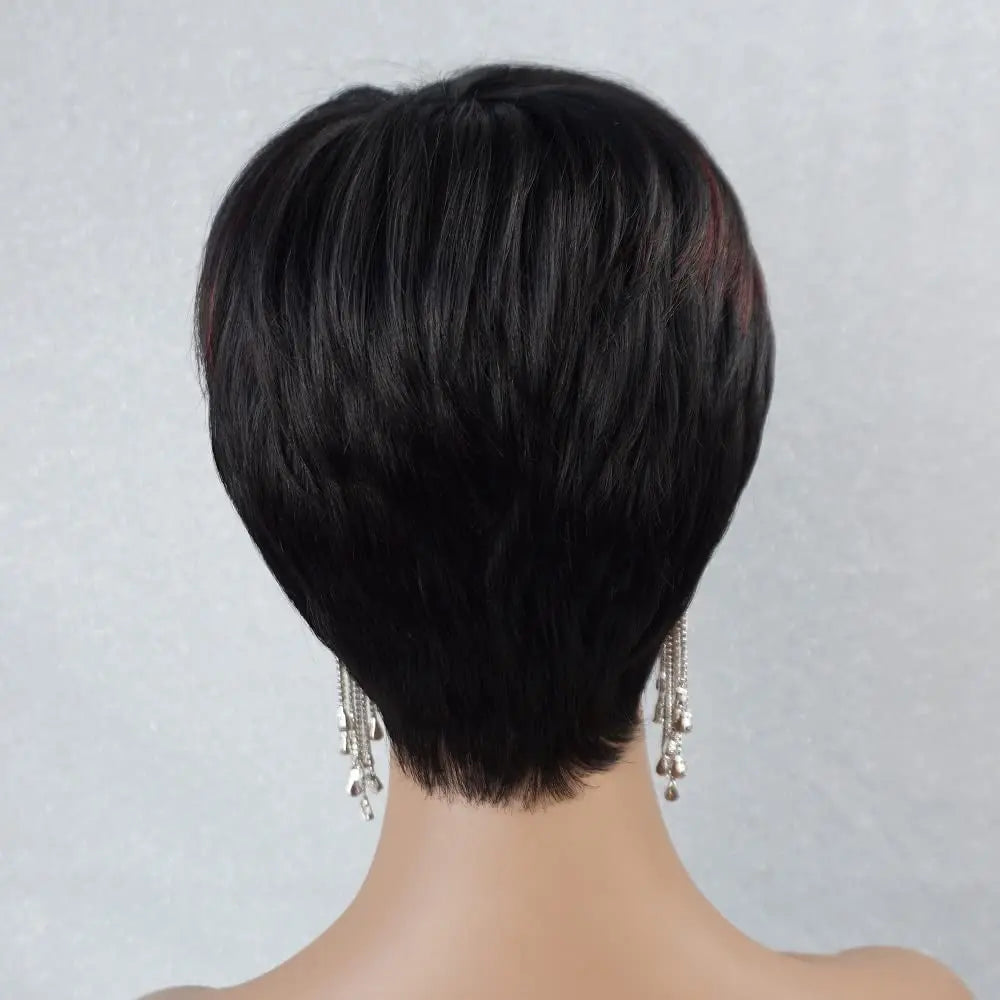 Ddbos Cut Wig for Black Women Human Hair Wigs for Black Women Short Bob Wig Human Hair Wigs with Bangs Short Wigs for Black Wome