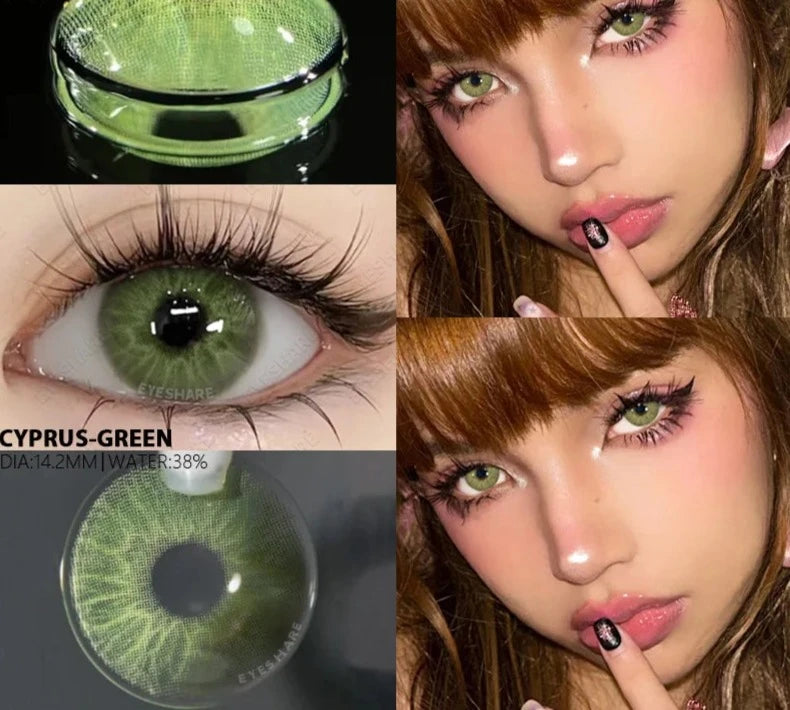 Ddbos 1 Pair New Natural Colored Contact Lenses for Eyes Fashion Blue Eye Lenses Brown Lenses Yearly Lenses Green Eye Lenses