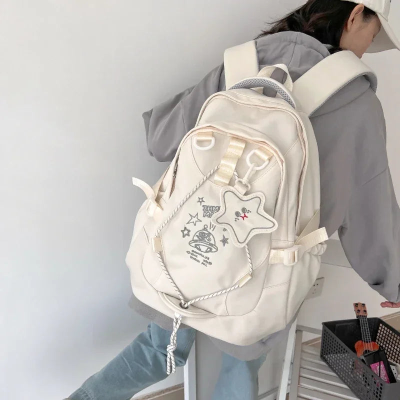 Ddbos BACK TO SCHOOL Women's Backpack 2024 New Fashion Trend Oxford Textile Leisure Cute Student Style Large Capacity Women's Backpack