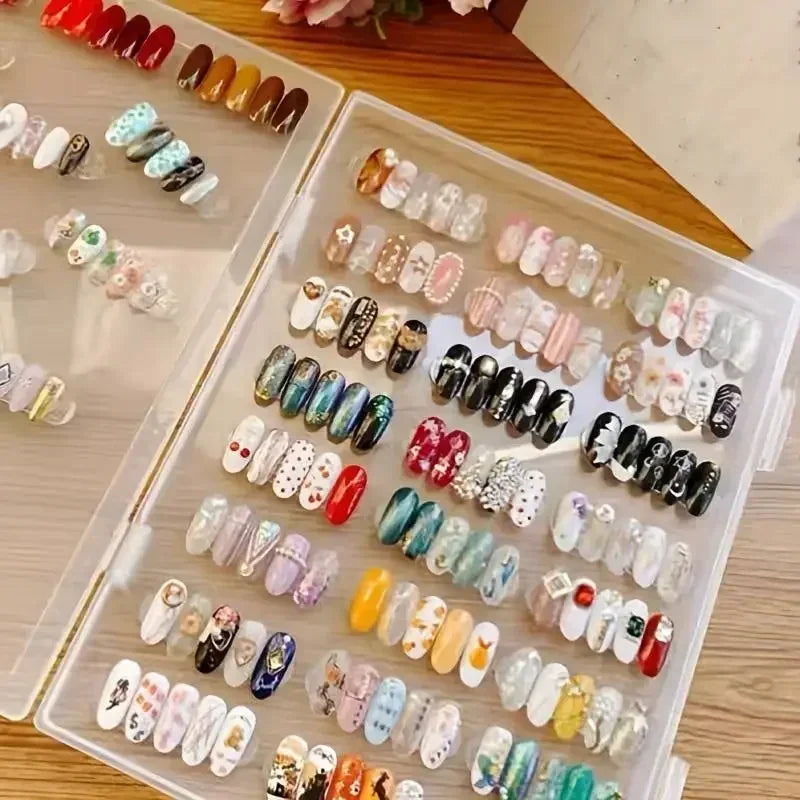 Ddbos Nail Tips Display Book Nail Art Showing Shelf Gel Polish False Nails Manicure Collector Box False Tips Display Board Nail Tools