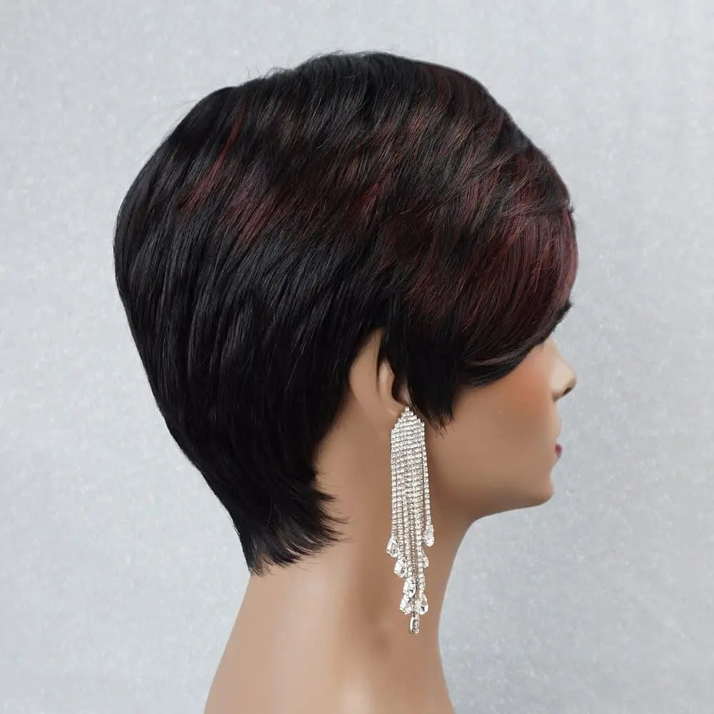 Ddbos Cut Wig for Black Women Human Hair Wigs for Black Women Short Bob Wig Human Hair Wigs with Bangs Short Wigs for Black Wome