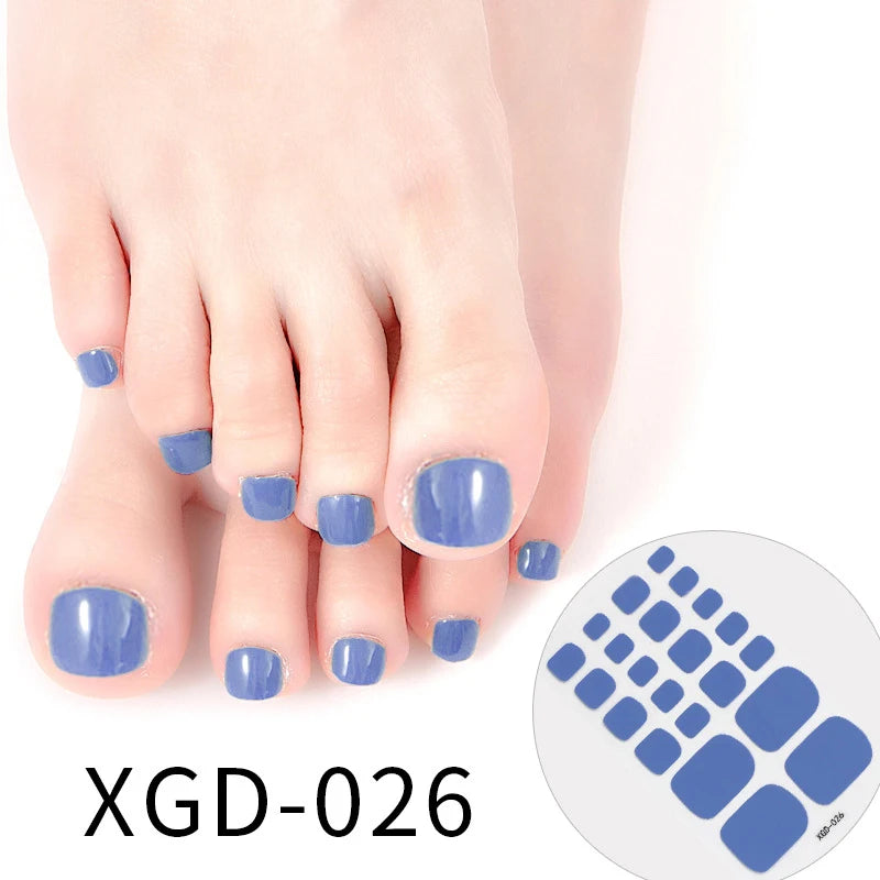 Ddbos 22 Tips Toe Nail Wraps Full Cover Nails Sticker Art Decorations Manicure Nail Vinyls Adhesive Nails Deco For Women Girls DIY