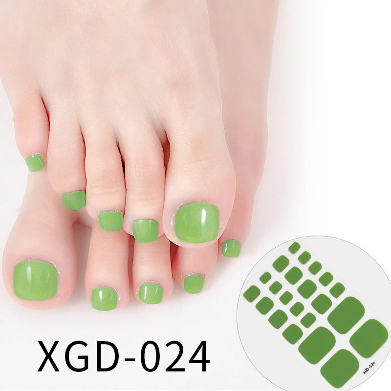 Ddbos 22 Tips Toe Nail Wraps Full Cover Nails Sticker Art Decorations Manicure Nail Vinyls Adhesive Nails Deco For Women Girls DIY