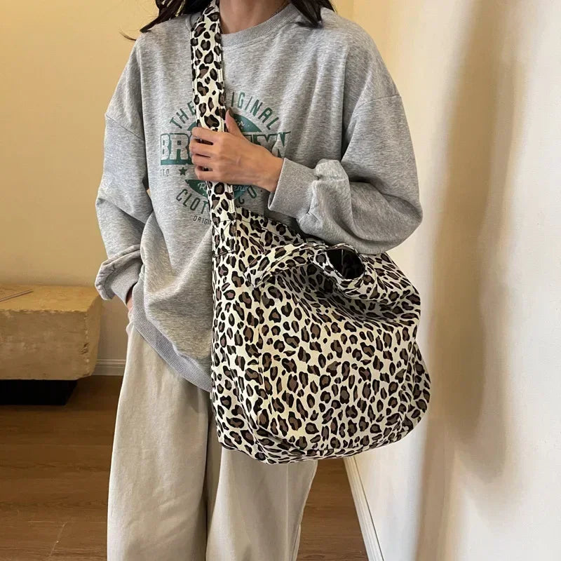 Ddbos Leopard Design Korean Fashion Big Crossbody Bags for Women Travel Handbag Lady Shopper Shopping Shoulder Bag Bolsa Feminina