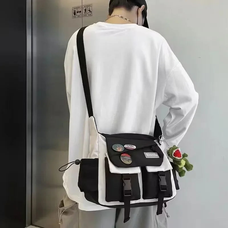 Ddbos BACK TO SCHOOL Harajuku Men Nylon Crossbody Bags for Women Messenger Bag Girls School Book Bags Youth Canvas Handbags Shoulder Bag Sac Bolsas