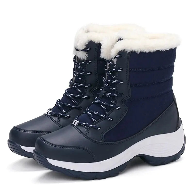 Ddbos Women Boots Waterproof Heels Boots For Winter Tren Platform Ankle Boots Keep Warm Snow Shoes Plush Outdoor Short Boots