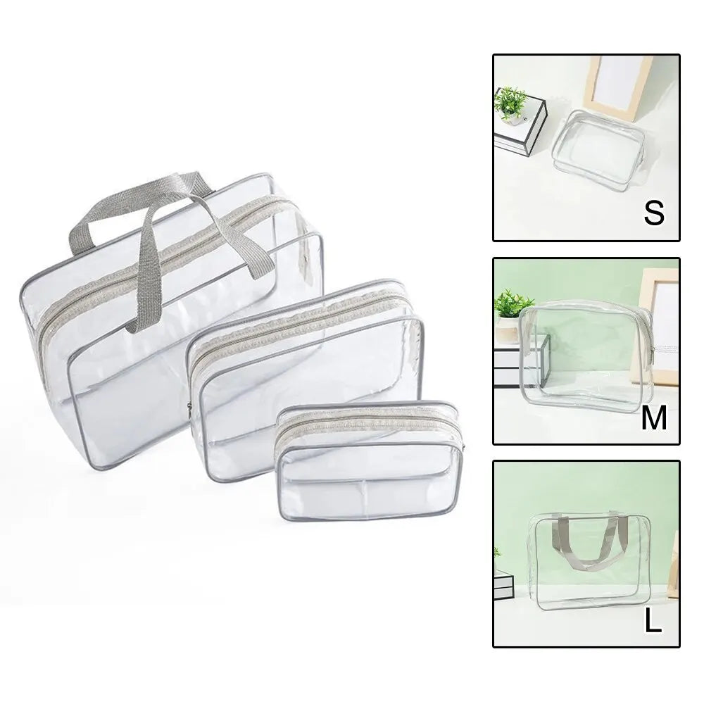 Ddbos 1PC Transparent Makeup Bag PVC Washing Bag Out Of Travel Storage Bag Waterproof Large Capacity Hand Made Makeup Bag Travel Stora