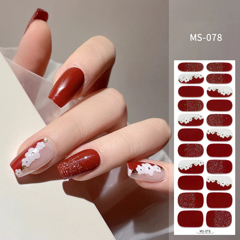 Ddbos Fashion Popular French Style Design 3d New Gel Nail Sticker not need UV Lamp