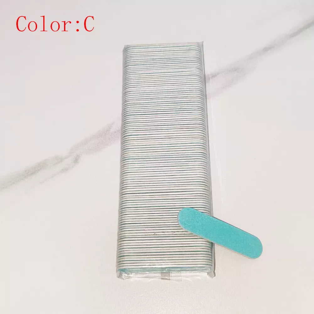 100Pcs/Lot,Double Side Disposable Mini Wooden Nail File,Grinding Polishing  Buffer Strips Manicure Care Tools,Size:5x1.3cm