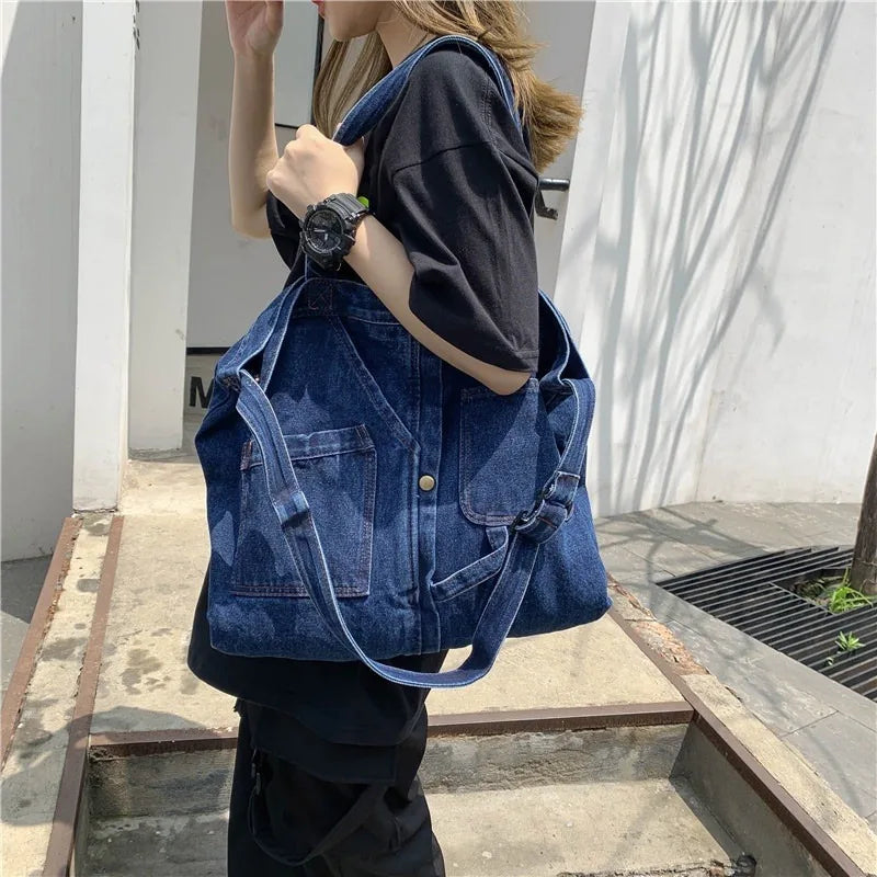 Denim Shoulder Bags for Women Casual Jeans Bags Designer Tote Crosbody Luxury Handbags Denim Shopping Bag Bolsos Para Mujer