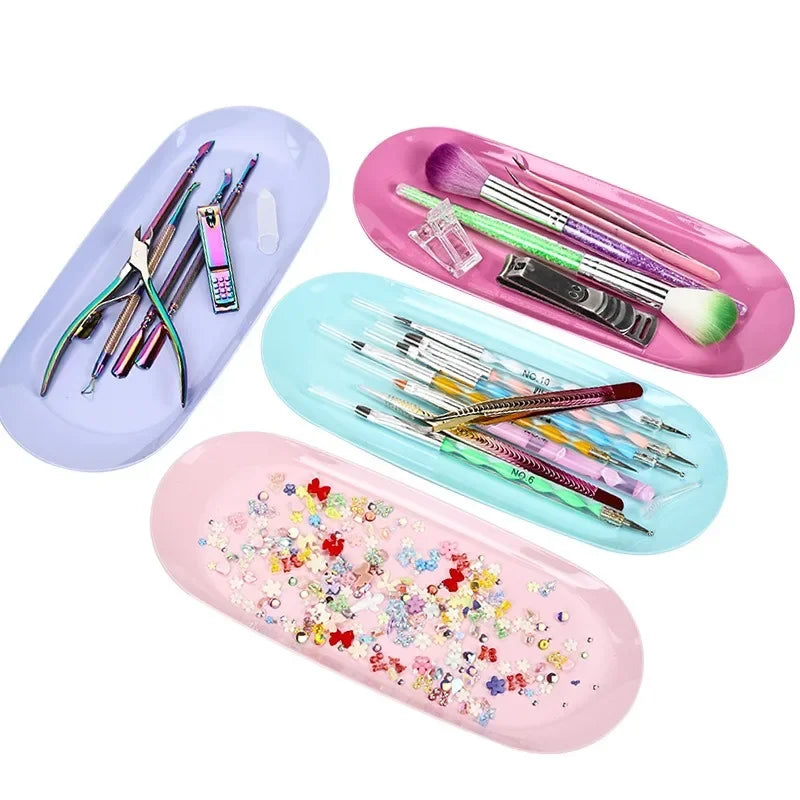 1Pcs Stainless Steel Nail Art Equipment Plate Doctor Surgical Dental Tray False Nails Dish Tools Cosmetic Storage Tray