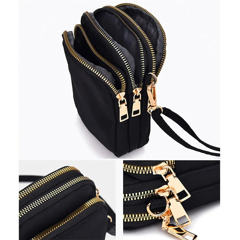 Ddbos Fashion Women Crossbody Zipper Mobile Phone Shoulder Bag Lady Female Multifunction Handbag Wrist Purse New Sports Wallet