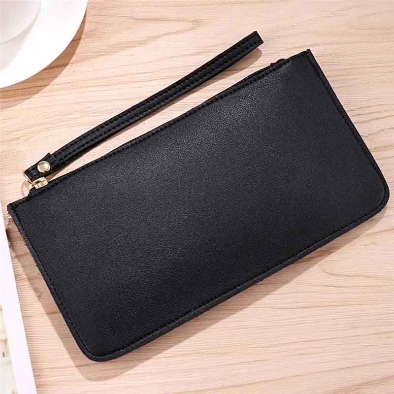 Ddbos Fashion Women PU Leather Zip Clutch Wallet Ladies Phone Storage Bags Long Purse Bag Handbag Card Holder 6 Colors