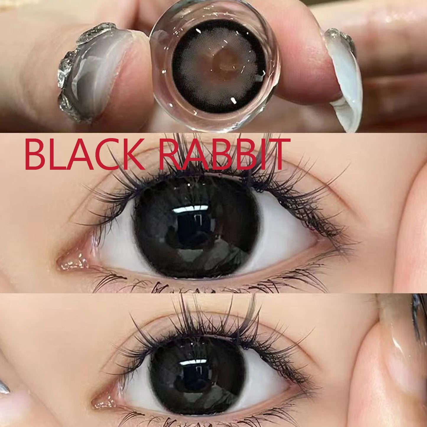 Ddbos 14.50mm Soft Contacts Lenses for Eye Color Change with Power Dolly Eyewear Accessories lentes de contacto Black Rabbit