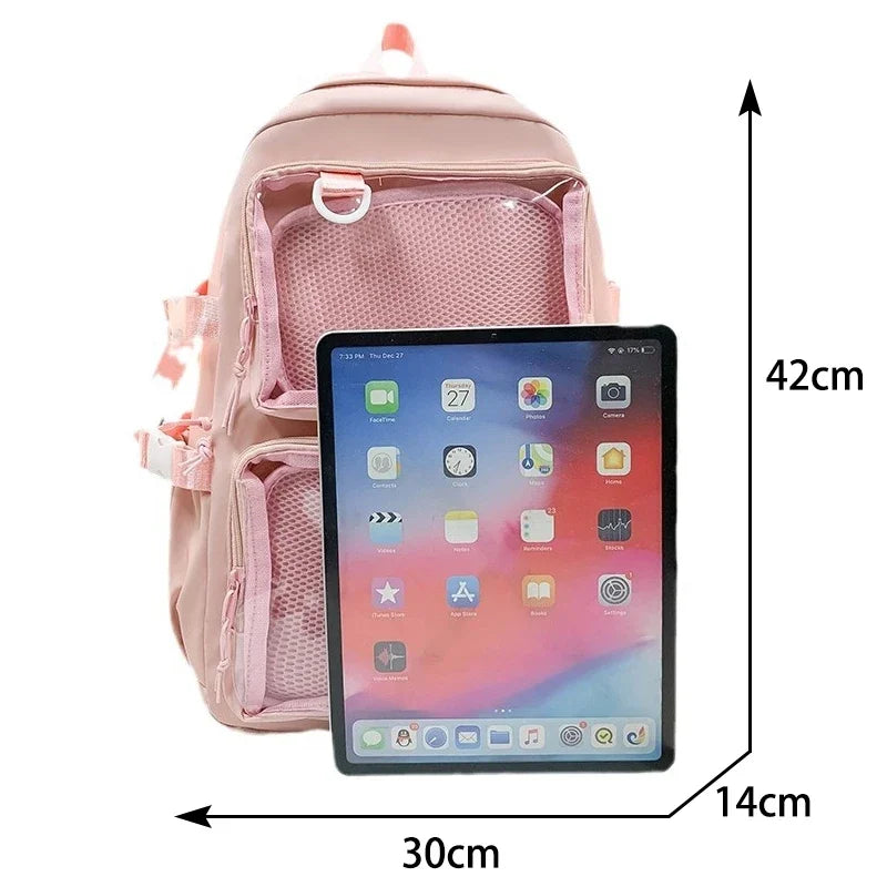 Ddbos Japanese Kawaii Itabag Women New 2024 Transparent Backpack Women Large Capacity Ita Backpack School Bags For College Student JK