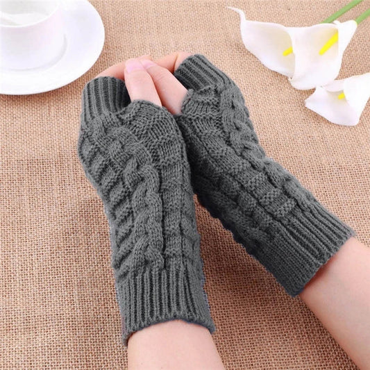 Ddbos Fashion Unisex Men Women Knitted Fingerless Winter Gloves Soft Warm Flexible Glove