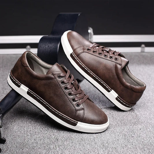 Ddbos Men Leather Casual Shoes Men Sneakers  Autumn Brand Mens Suede Shoes Comfortable Flat Male Footwear Zapatillas Hombre 2024