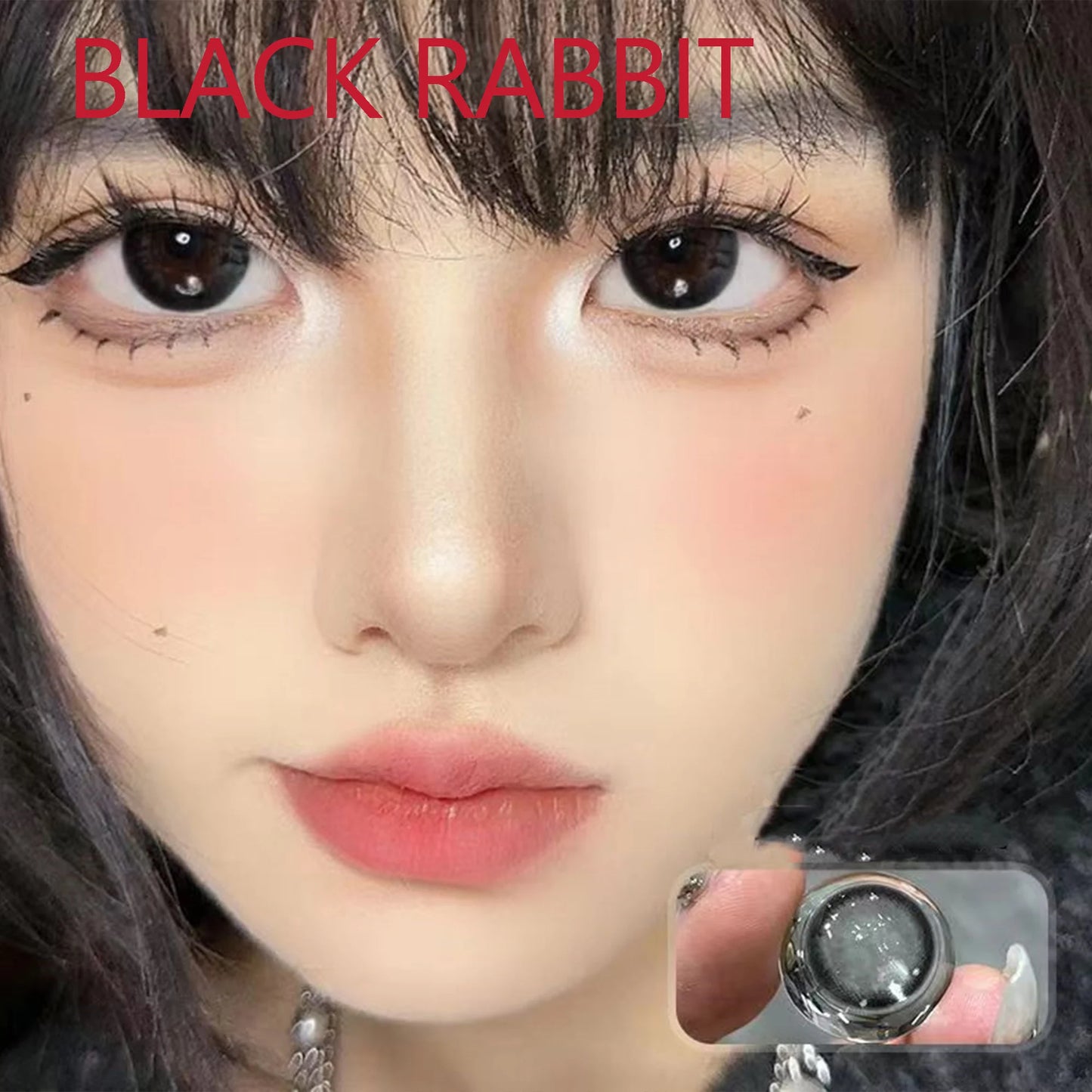 Ddbos 14.50mm Soft Contacts Lenses for Eye Color Change with Power Dolly Eyewear Accessories lentes de contacto Black Rabbit