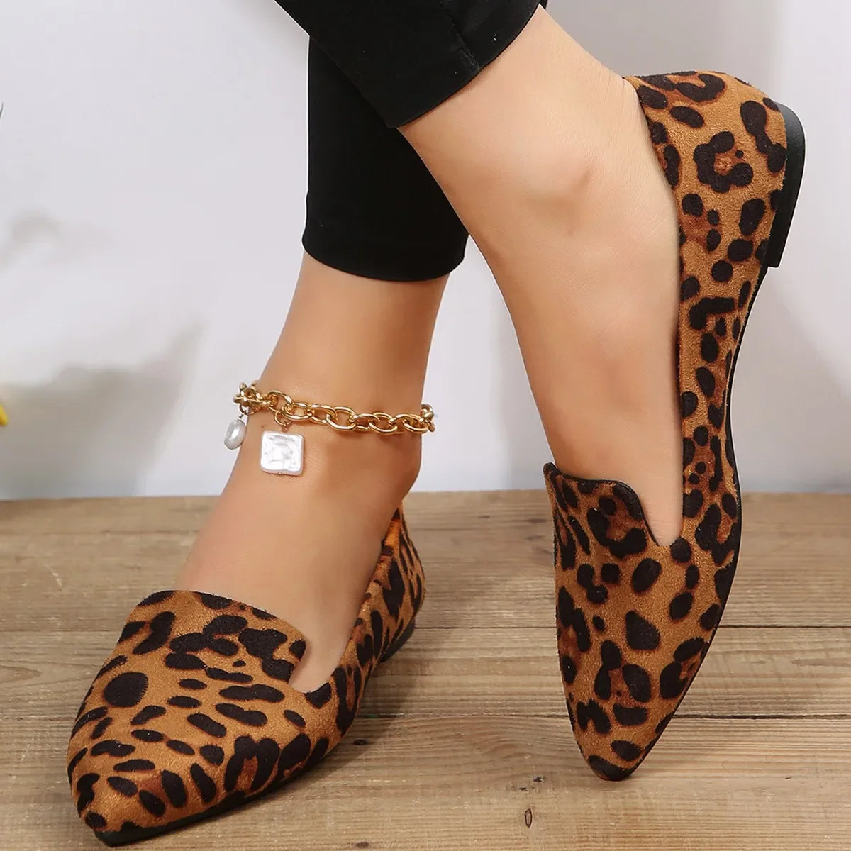 Ddbos Loafers Flats Leopard Pointed Toe Casual Women Shoes New Comfortable Walking Mujer Zapatos:Wear-resisting