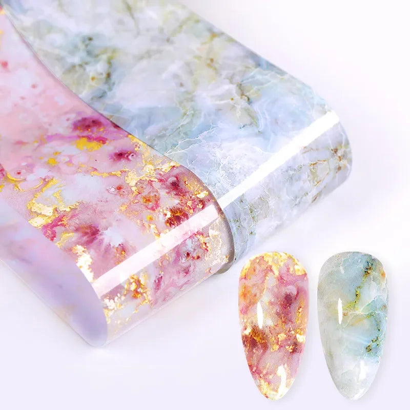 Ddbos Nail Sticker Marble Pattern Nail Foil Nail Art Transfer Decals Slider Nail Water Decal Design Accessories Manicures Decorations