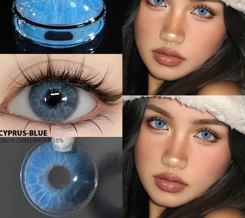 Ddbos 1 Pair New Natural Colored Contact Lenses for Eyes Fashion Blue Eye Lenses Brown Lenses Yearly Lenses Green Eye Lenses