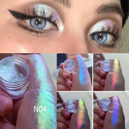 Ddbos Ultra-Thin Iridescent Color Shift Holographic Eyeshadow Highlighter Shifting Pigments Duochrome Chameleon Eyeshadow Косметика