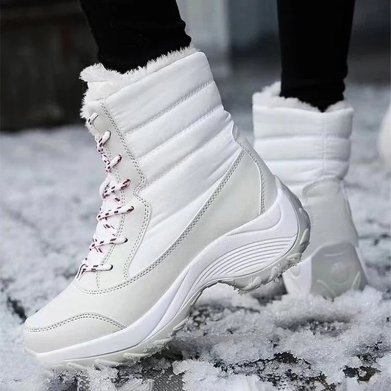 Ddbos Women Boots Waterproof Heels Boots For Winter Tren Platform Ankle Boots Keep Warm Snow Shoes Plush Outdoor Short Boots